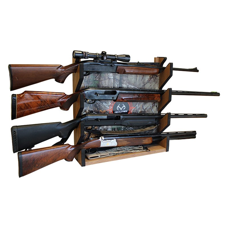 Rush Creek Creations 7-Gun Freestanding Wood Storage Rack for