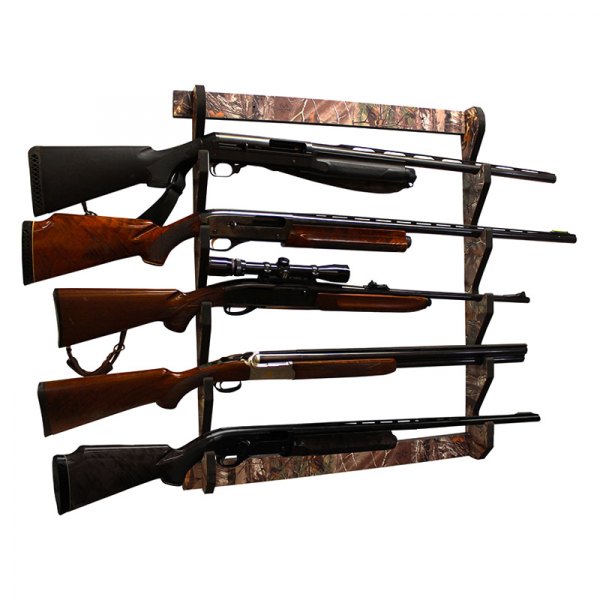 Rush Creek Creations® - Realtree™ 33.66" x 4.92" x 1.77" Camo Wooden 5-Gun Wall Mount Rifle Gun Rack