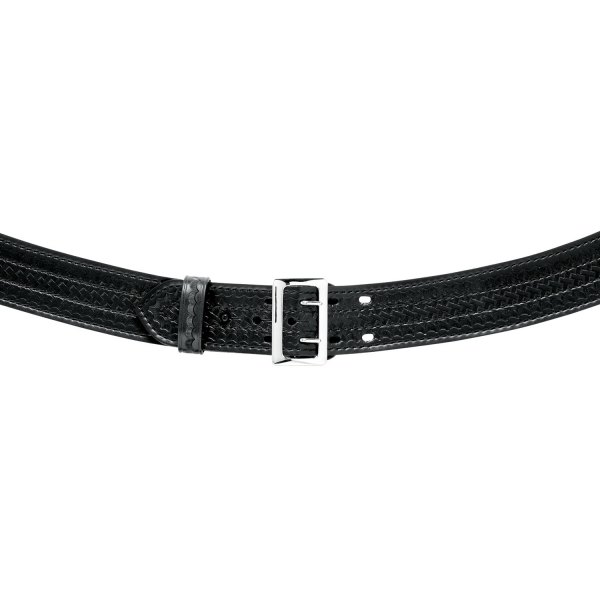 Safariland® - 26" Black Plain Leather Suede Lined Contoured Duty Belt with Nickel Plated Hardware