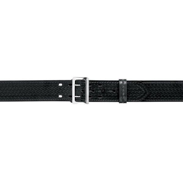 Safariland® - Sam Browne 34" Black Basket Weave Leather Hook Lined Duty Belt with Brass Hardware