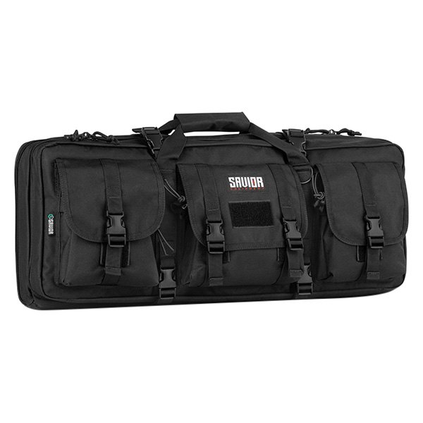 Savior Equipment® - American Classic 24" x 12.75" x 9" Obsidian Black 600D Polyester Double Rifle Soft Case