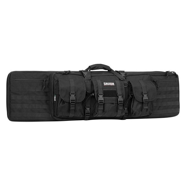 Savior Equipment® - American Classic 52" x 12.75" x 9" Obsidian Black 600D Polyester Double Rifle Soft Case