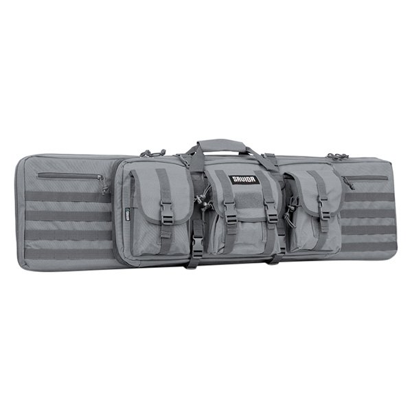 Savior Equipment® - American Classic 52" x 12.75" x 9" SW Gray 600D Polyester Double Rifle Soft Case