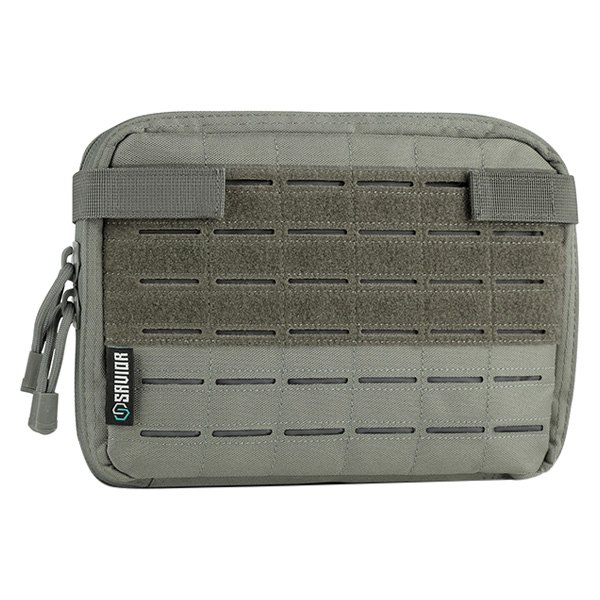 Savior Equipment® - 10" x 8" x 1.75" Ash Gray MOLLE Admin Tactical Pouch with Laser Cut