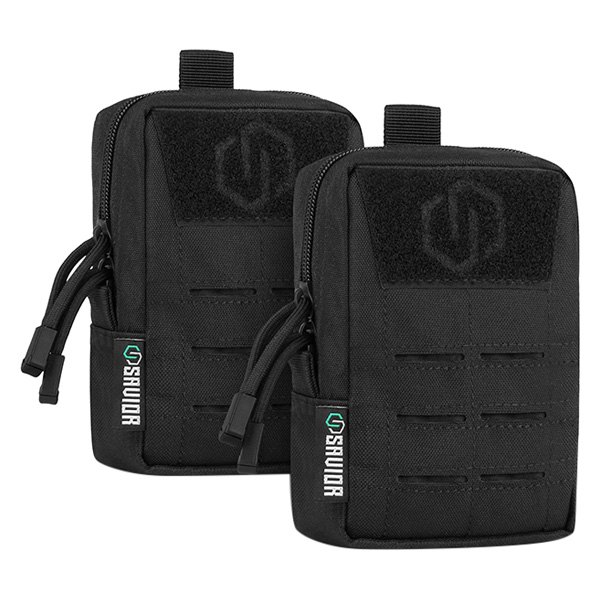 Savior Equipment® - 4" x 6" x 2.5" Black MOLLE Tactical Pouch with Laser Cut