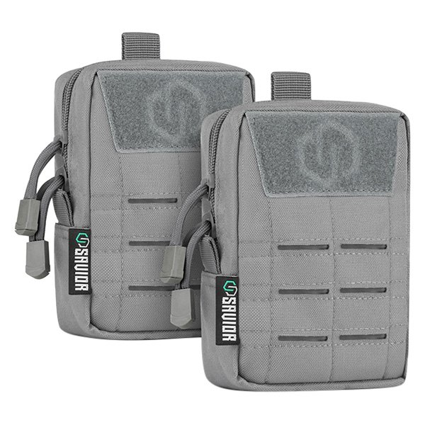 Savior Equipment® - 4" x 6" x 2.5" SW Gray MOLLE Tactical Pouch with Laser Cut