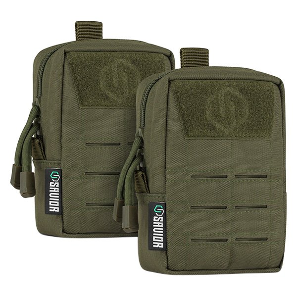 Savior Equipment® - 4" x 6" x 2.5" OD Green MOLLE Tactical Pouch with Laser Cut