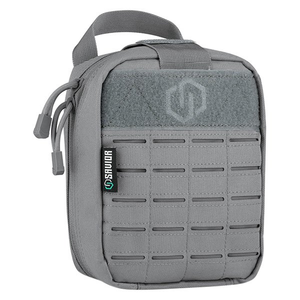 Savior Equipment® - IFAK™ 6.5" x 8" x 3" SW Gray MOLLE Tactical Pouch with Laser Cut