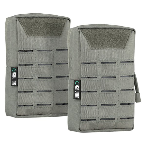 Savior Equipment® - 5" x 8" x 2.5" Ash Gray MOLLE Tactical Pouch with Laser Cut