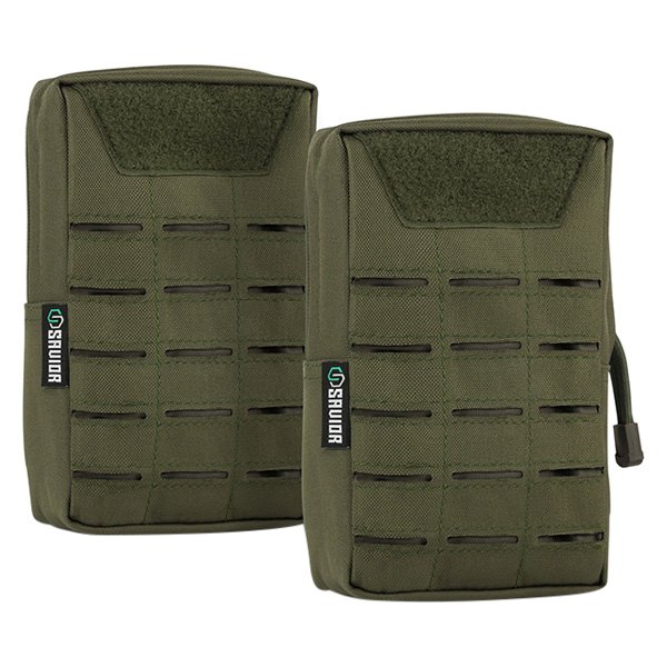 Savior Equipment® - 5" x 8" x 2.5" OD Green MOLLE Tactical Pouch with Laser Cut