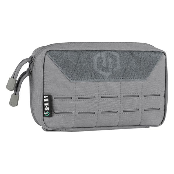 Savior Equipment® - 9" x 5.5" x 2.5" SW Gray MOLLE Admin Tactical Pouch with Laser Cut