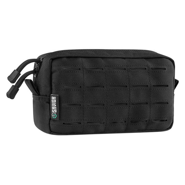 Savior Equipment® - 9" x 5" x 3" Black MOLLE Tactical Pouch with Laser Cut
