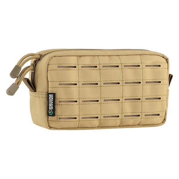 Savior Equipment® - 9" x 5" x 3" FDE Tan MOLLE Tactical Pouch with Laser Cut