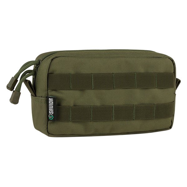 Savior Equipment® - 9" x 5" x 3" OD Green MOLLE Tactical Pouch
