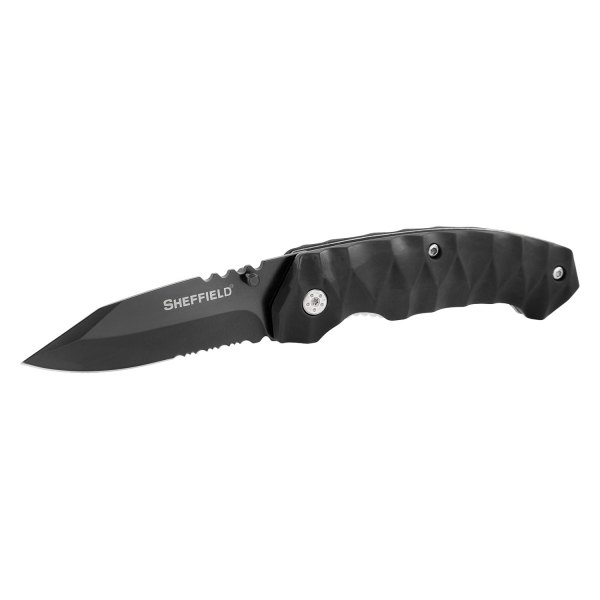 Sheffield® - Burke 3.5" Black Clip Point Folding Knife with Sheath