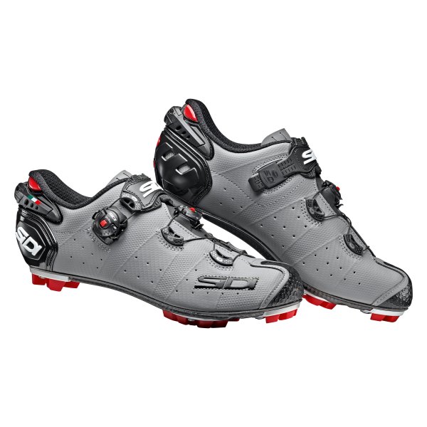 Sidi® - Men's Drako 2™ SRS™ Matt™ MTB 7.2 Size Matte Gray/Black Clip Cycling Shoes
