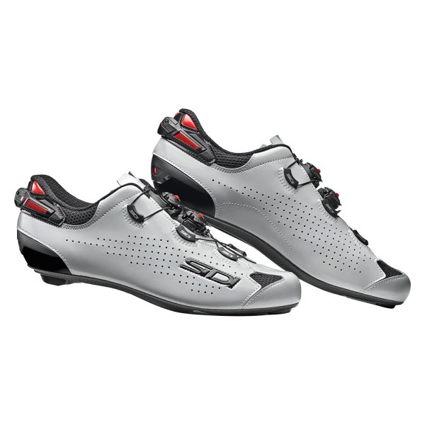 Sidi® - Men's Shot 2™ 8 Size Glossy Gray/Black Road Clip Cycling Shoes
