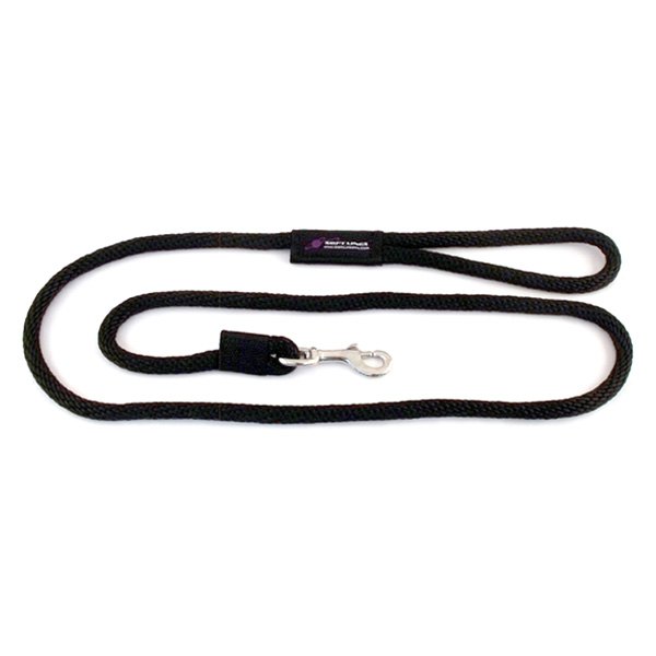 Soft Lines® - 96" Black Propylene Rope Snap Dog Leash
