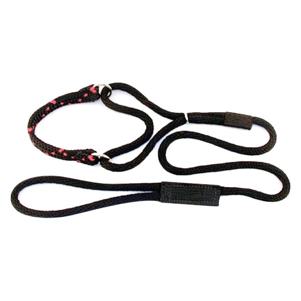 Soft Lines® - 72" Black Nylon Martingale Dog Leash for 19" to 22" Neck
