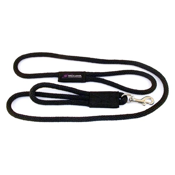 Soft Lines® - Sidewalk Safety 72" Black Polypropylene 2 Handled Rope Snap Dog Leash