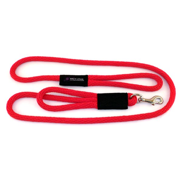 Soft Lines® - Sidewalk Safety 72" Red Polypropylene 2 Handled Rope Snap Dog Leash