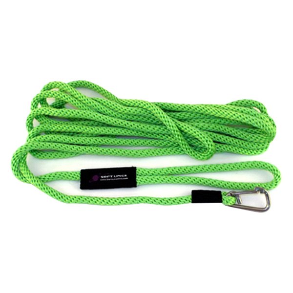 Soft Lines® - Swimming 240" Lime Green Polypropylene Floats Rope Snap Dog Leash with Stainless Steel Spring Hook