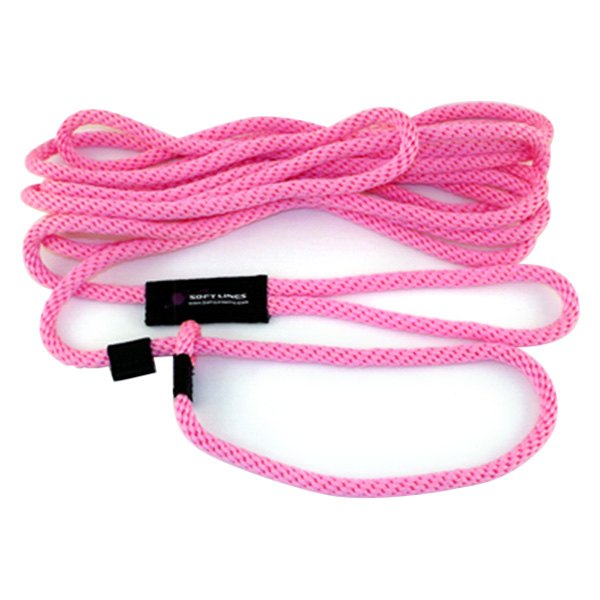Soft Lines® - Swimming 240" Hot Pink Polypropylene Floats Rope Slip Dog Leash with Snugger