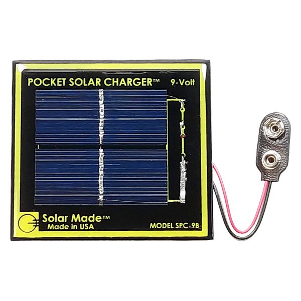 Solar Made® - Solar Pocket Battery Charger for 9V Battery