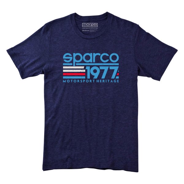 Sparco® - Men's Vintage 77 Logo Sparco Medium Navy T-Shirt