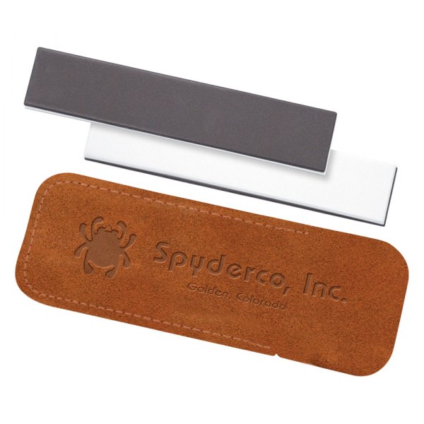 Spyderco® - Double Stuff™ Sharpening Knife Stone with Leather Case