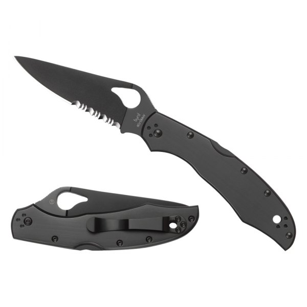 Spyderco® - Cara Cara 2™ 3.75" Black Clip Point Serrated Folding Knife