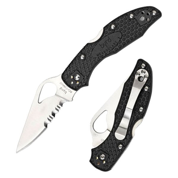 Spyderco® - Meadowlark™ 2 2.99" Clip Point Serrated Black FRN Handle Folding Knife