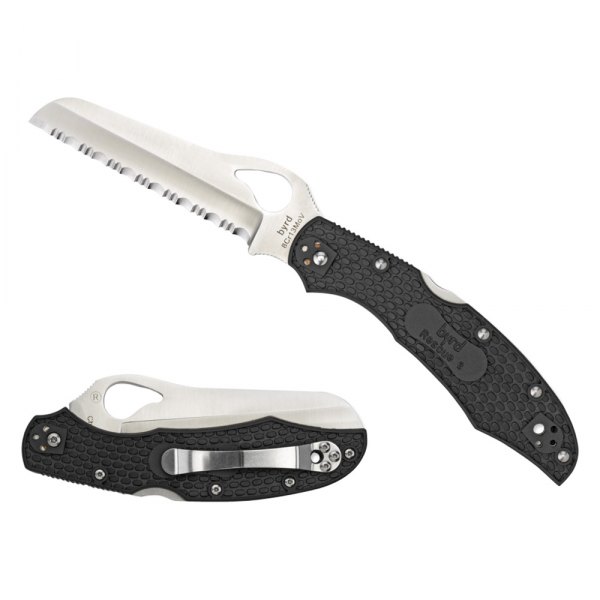 Spyderco® - Cara Cara Rescue™ 2 3.938" Shipfoot Fully Serrated Black FRN Handle Folding Knife