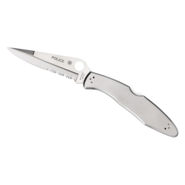 Spyderco® - Police Model™ 4.125" Clip Point Serrated Stainless Steel Handle Folding Knife