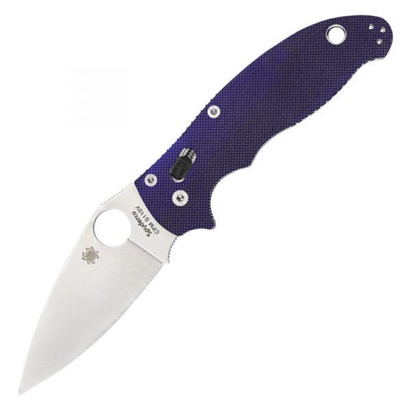 Spyderco® - Manix™ 2 3.37" Drop Point Blue Handle Folding Knife