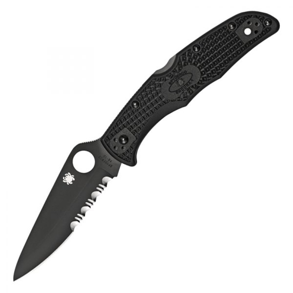 Spyderco® - Endura™ 4 3.75" Black Drop Point Serrated Black FRN Handle Folding Knife