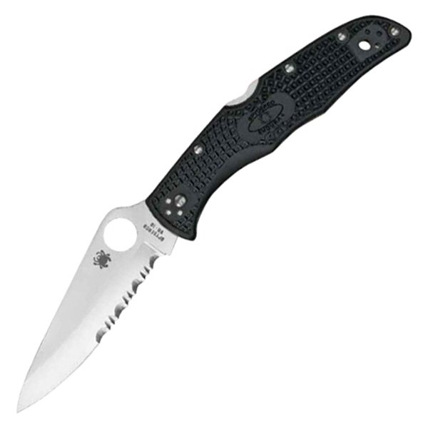 Spyderco® - Endura™ 4 3.75" Drop Point Serrated Black FRN Handle Folding Knife