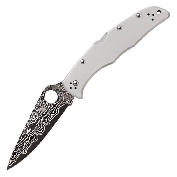 Spyderco® - Endura™ 4 3.83" Ti Damascus/Gray Clip Point Folding Knife