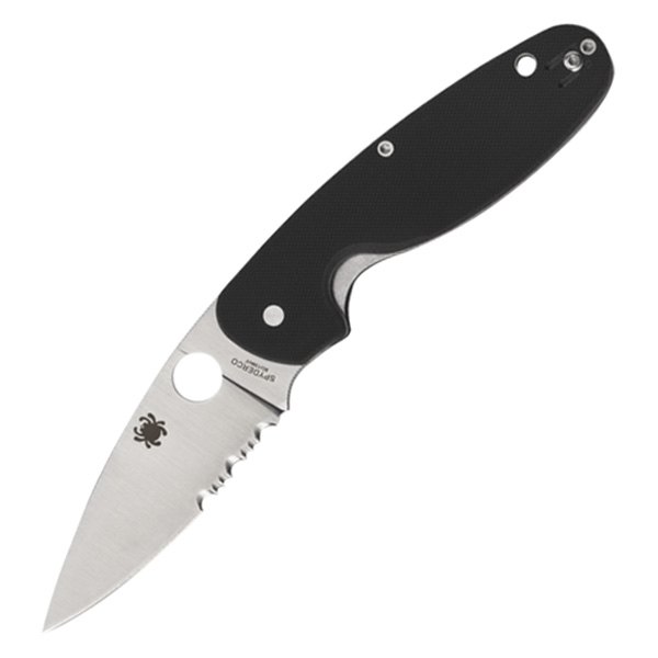 Spyderco® - Emphasis™ 3.58" Drop Point Serrated Black G-10 Handle Folding Knife