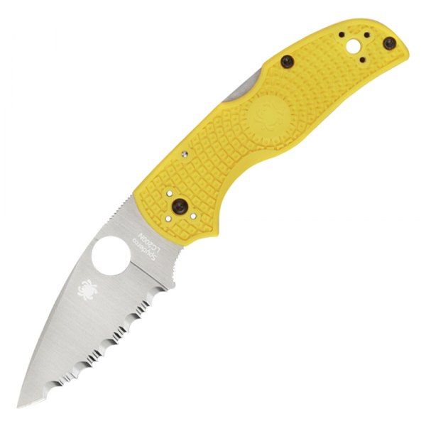 Spyderco® - Native™ 5 Salt™ 2.95" Drop Point Fully Serrated Yellow FRN Handle Folding Knife