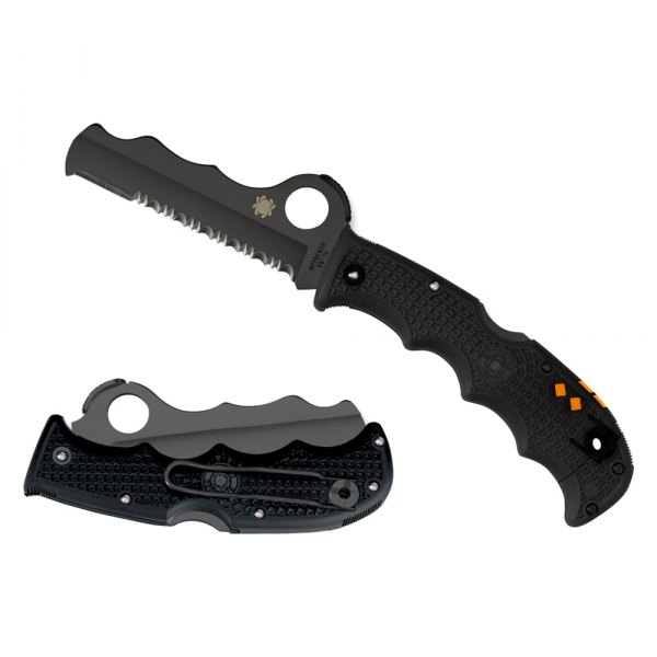 Spyderco® - Assist™ 3.687" Black Shipfoot Fully Serrated Folding Knife