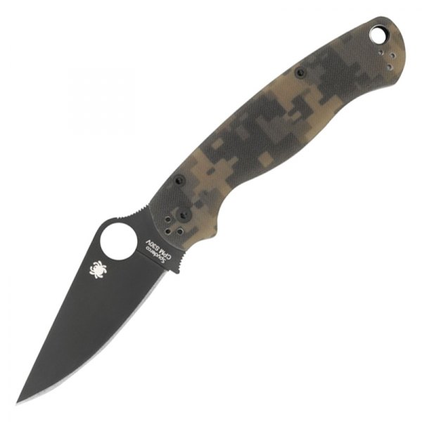 Spyderco® - Para Military™ 2 3.438" Black/Camo Clip Point Folding Knife
