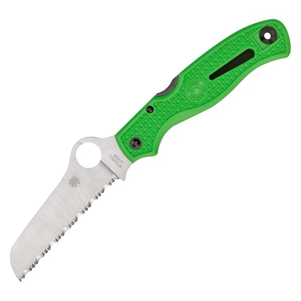 Spyderco® - Atlantic Salt™ 3.68" Shipfoot Fully Serrated Green FRN Handle Folding Knife