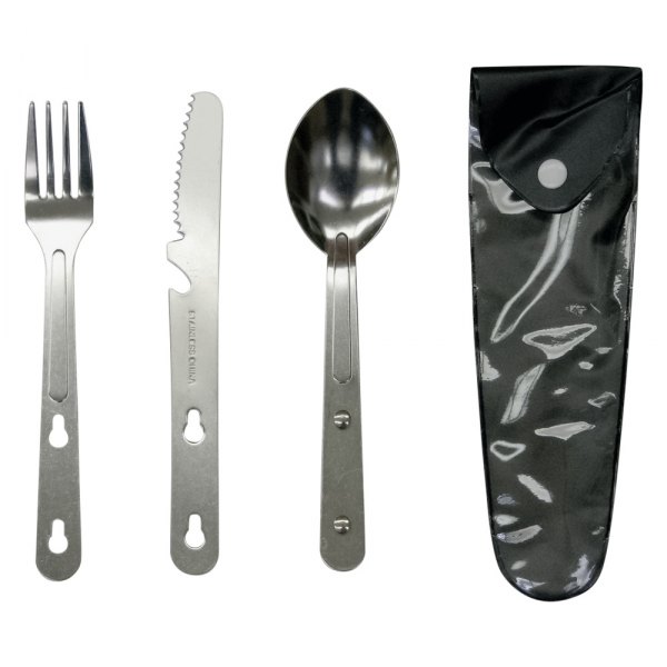 Stansport® - Stainless Steel Camp Knife, Fork & Spoon Set