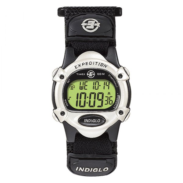 Timex® - Expedition™ 34 mm Silver/Black Nylon Strap Watch