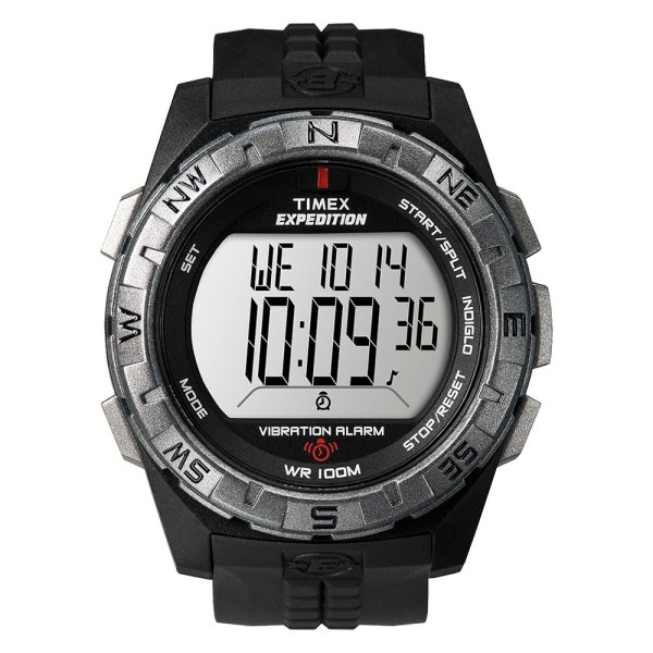 Timex® T49851 - Expedition™ Silver/Black Resin Strap Watch ...