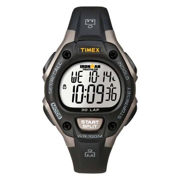 Timex® - Ironman™ Triathlon 30-Lap Octogonal Gray Polymer Watch with Black Polymer Band