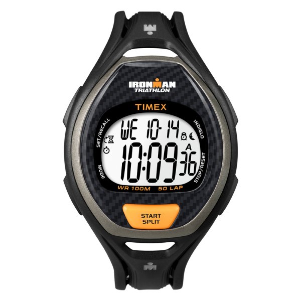 Timex® - Ironman™ Triathlon 50-Lap Octogonal Black Gray Polymer Watch with Black Polymer Band