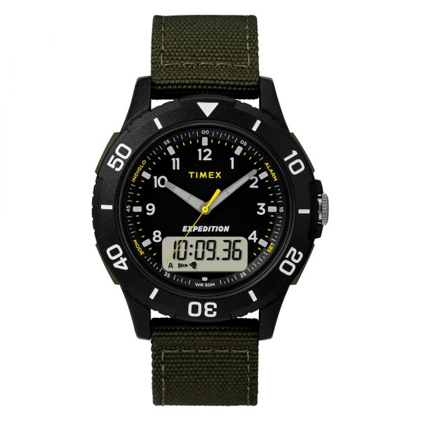 Timex® - Expedition™ Katmai Combo 40mm - Black Case Dial Watch with Green Strap