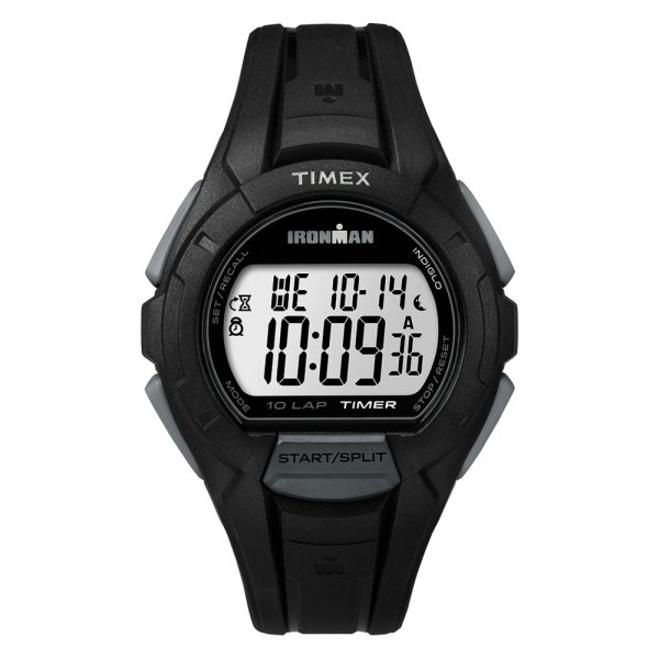 Timex® - Ironman™ Essential 10-Lap Round Black Polymer Watch with Black Polymer Band